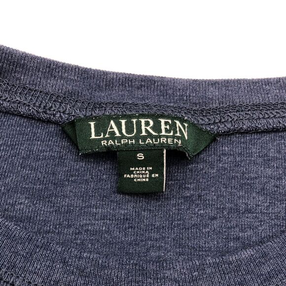 Lauren Ralph Lauren Womens Top Size Small Navy Suede Elbow Patch Zip Shoulder - Picture 8 of 14